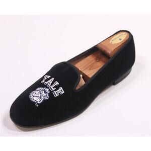 Stubbs & Wootton Yale Bulldogs Black Velvet Slippers Loafers Men's US 10.5 New!
